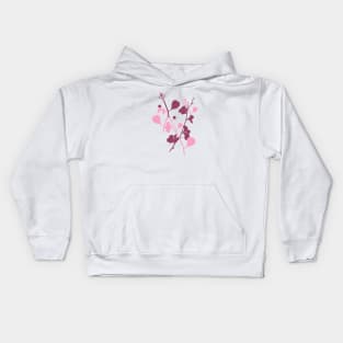 Blush Pink Floral Vine Doodle Kids Hoodie